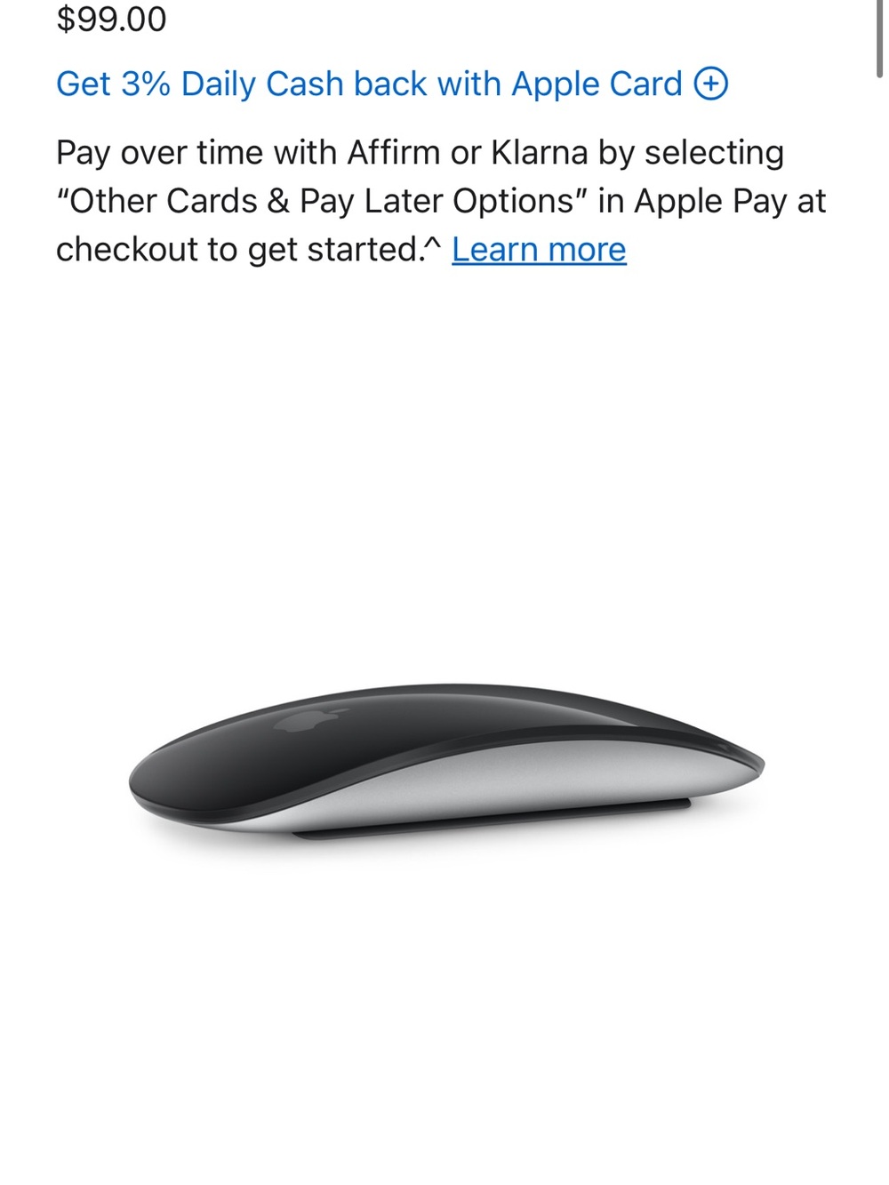 Apple Magic Mouse — Space Gray Top with Silver Sides